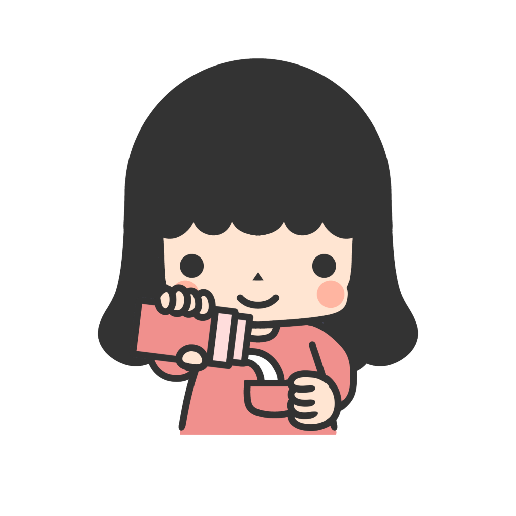 すいとうでみずをそそぐ