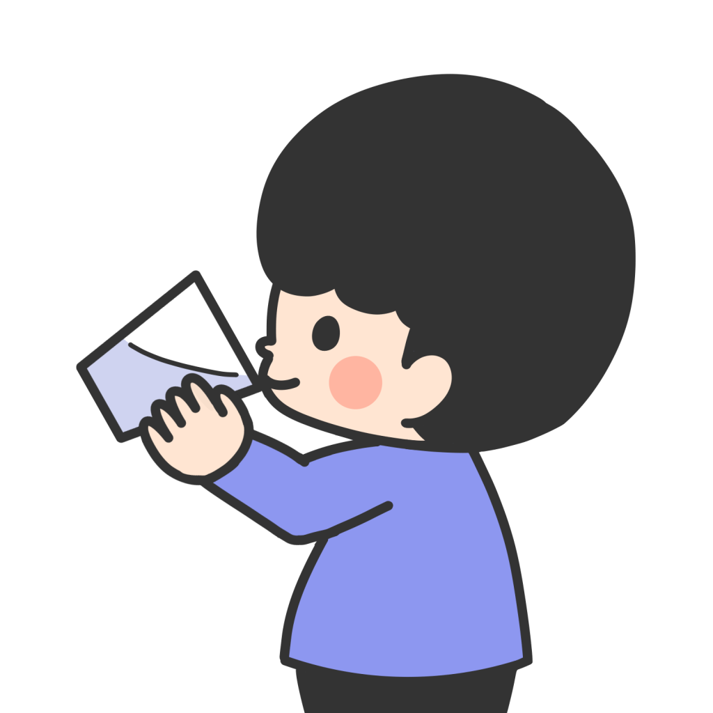 こっぷでみずをのむ