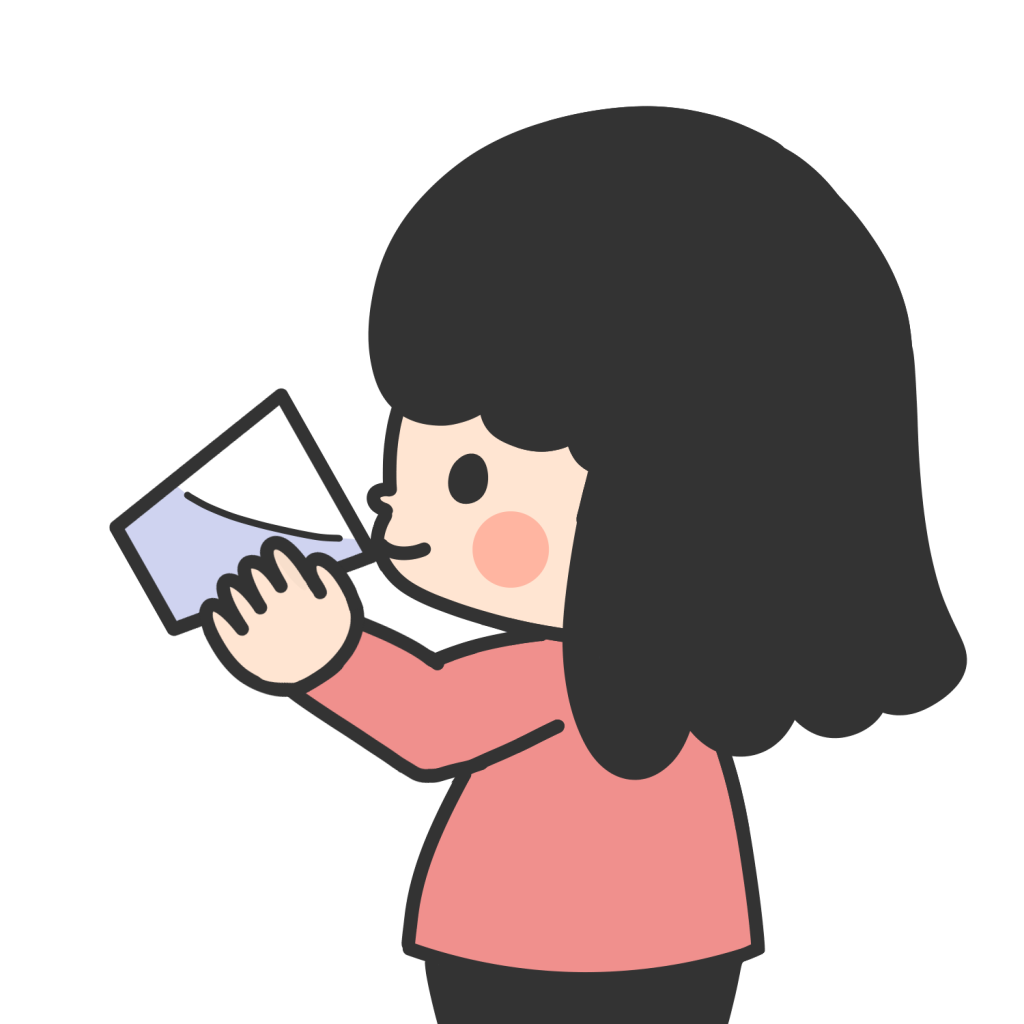 こっぷでみずをのむ