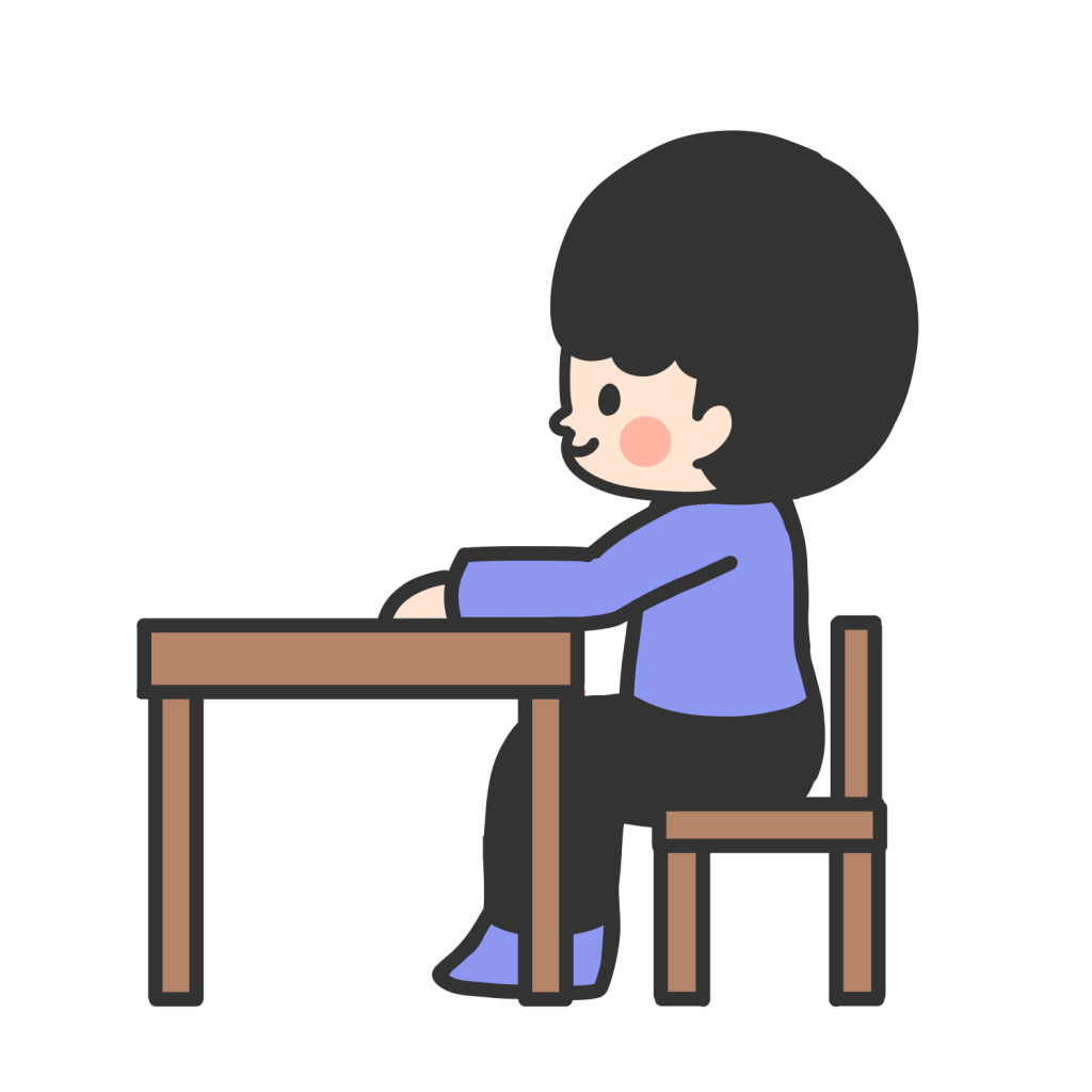 じぶんのせきにすわる