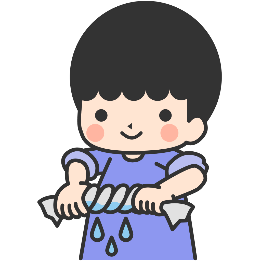 ぞうきんをしぼる