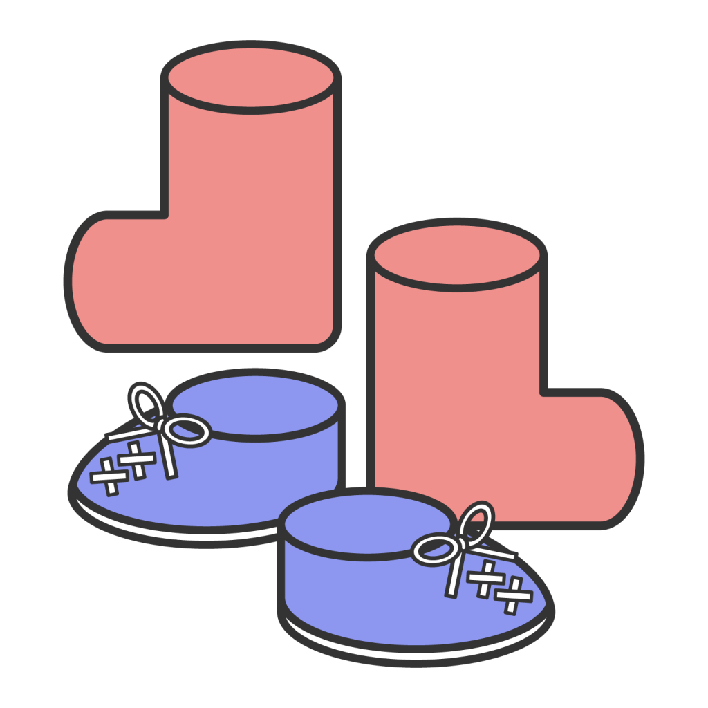 くつがばらばら