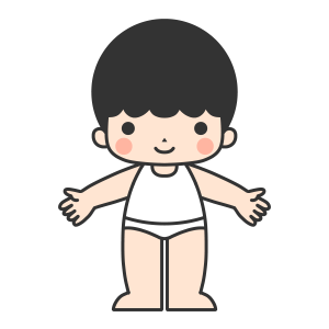 したぎすがたの男の子