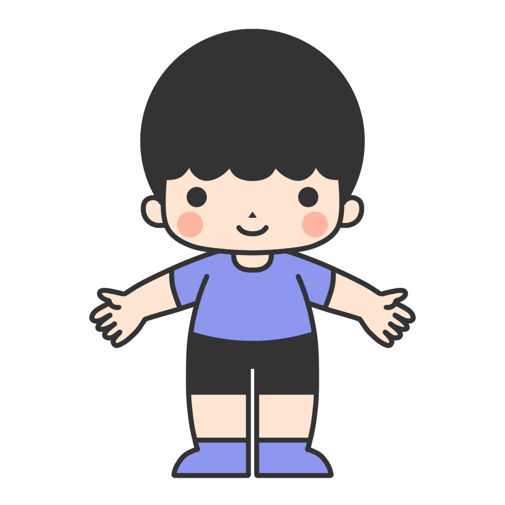 半袖半ズボンの男の子