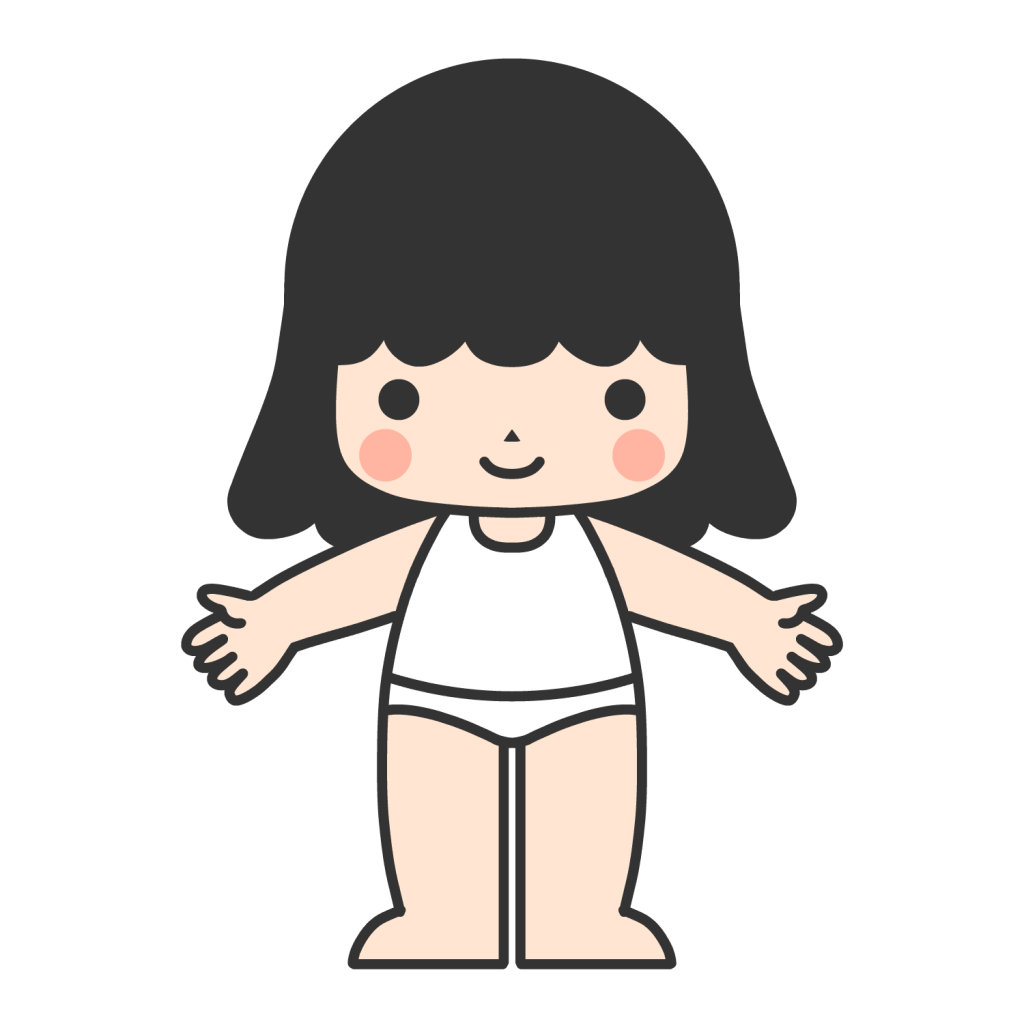 したぎすがたの女の子