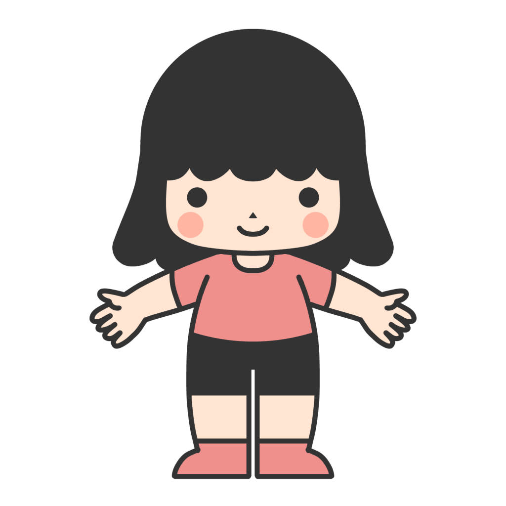 半袖半ズボンの女の子