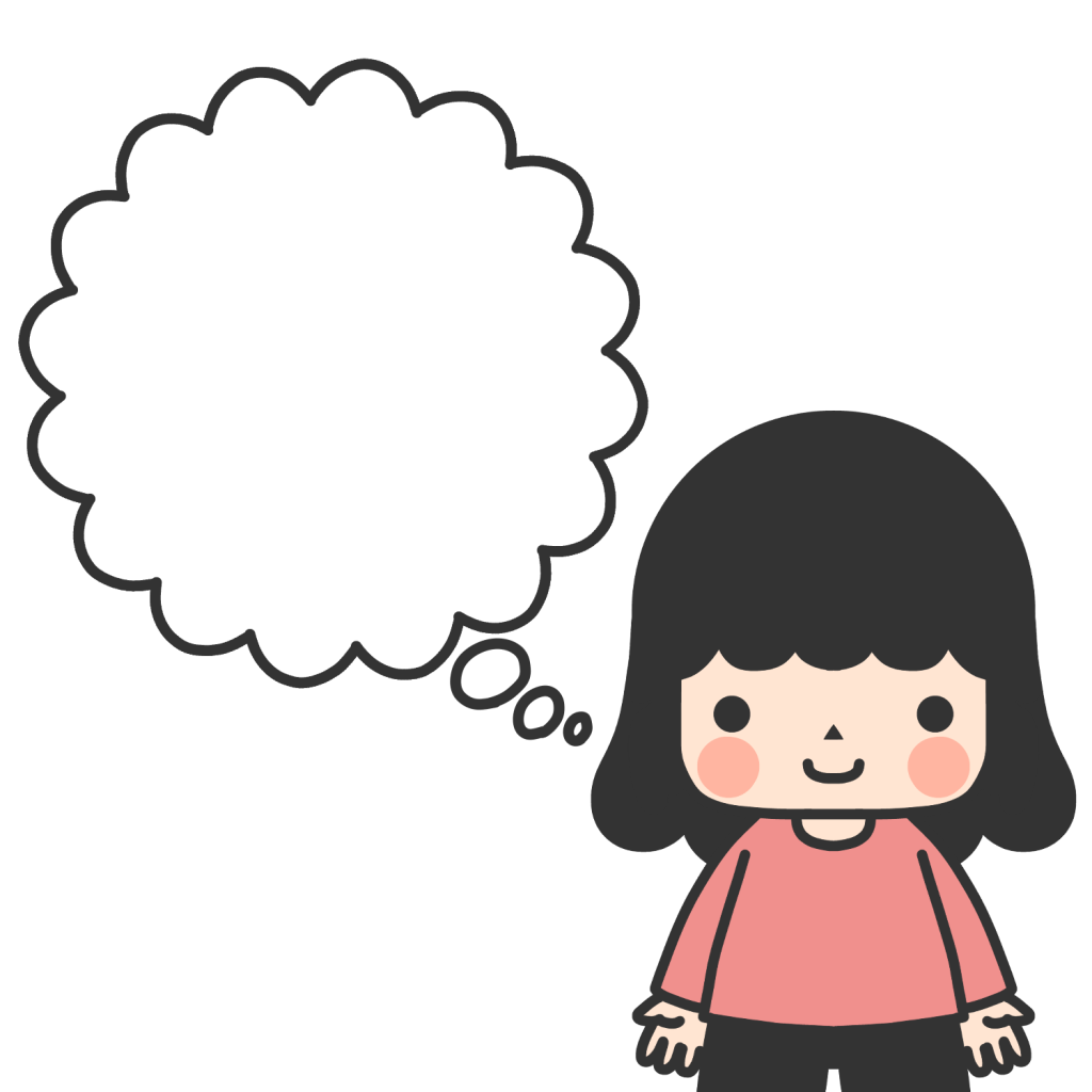 何かを考えている女の子