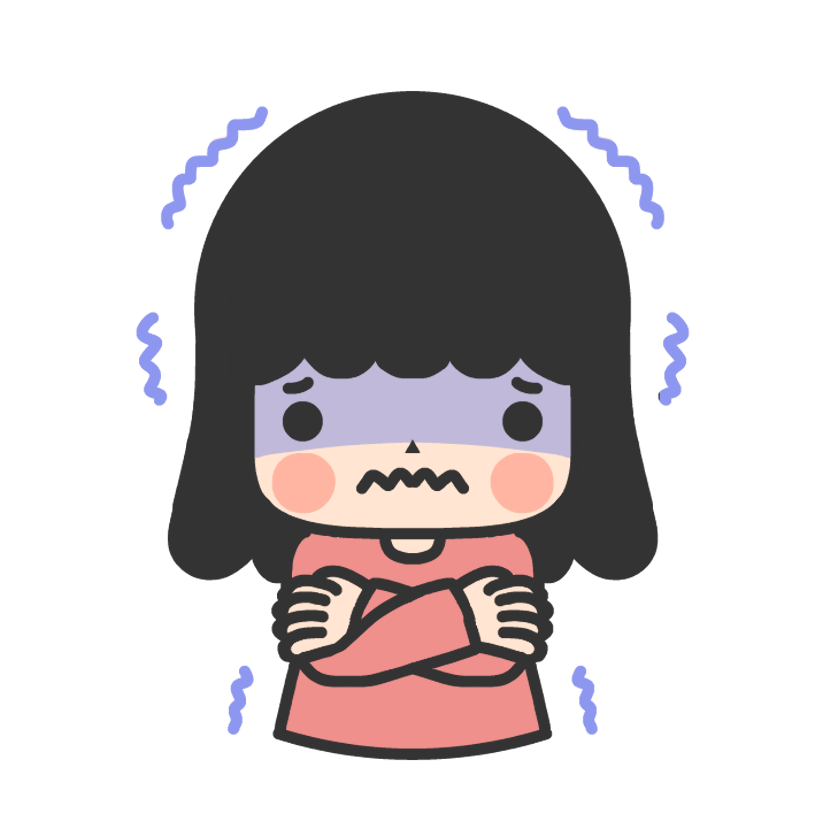 さむがっている女の子