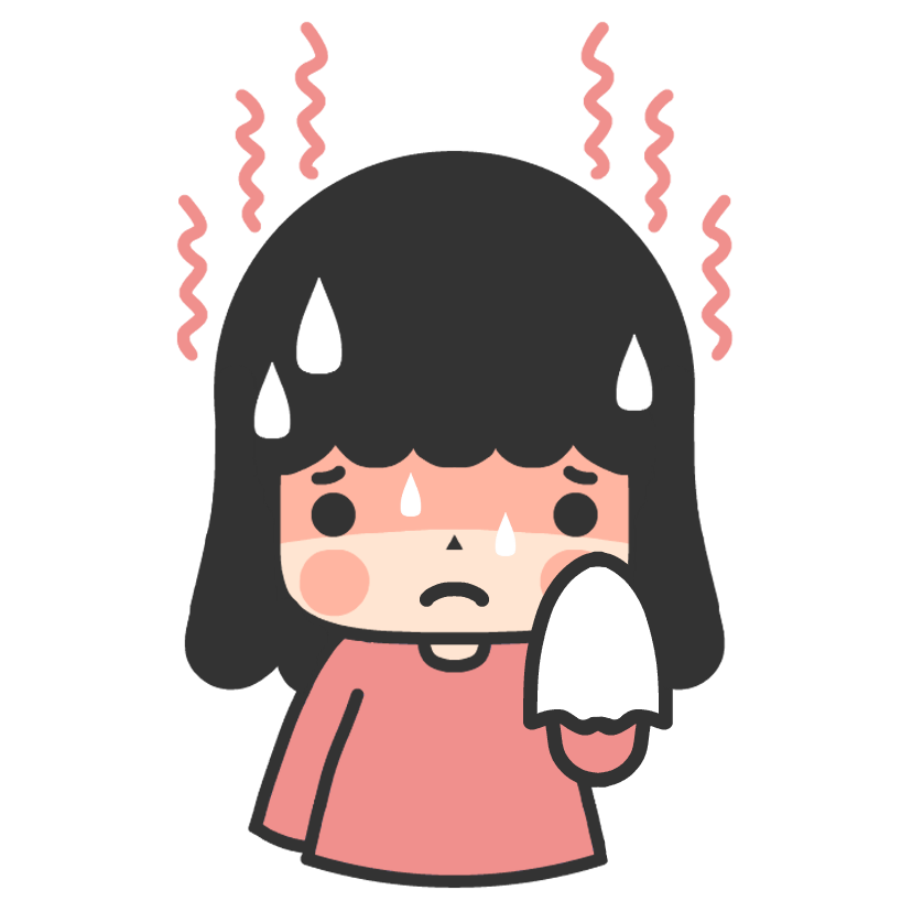 暑がっている女の子