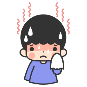 暑がっている男の子