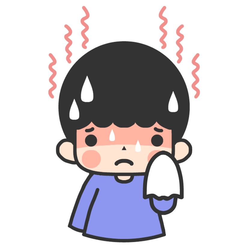暑がっている男の子