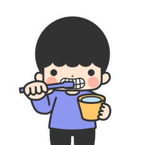 歯磨きする男の子