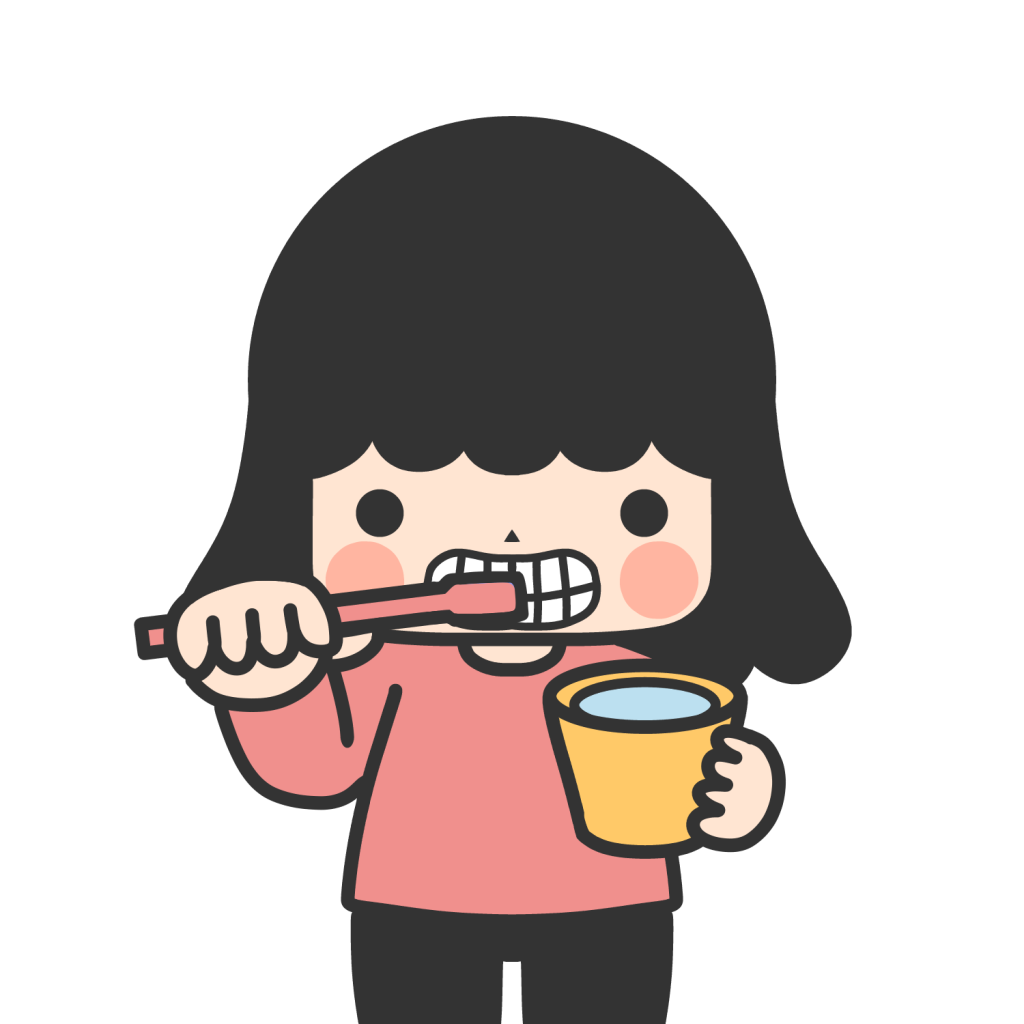 歯磨きする女の子