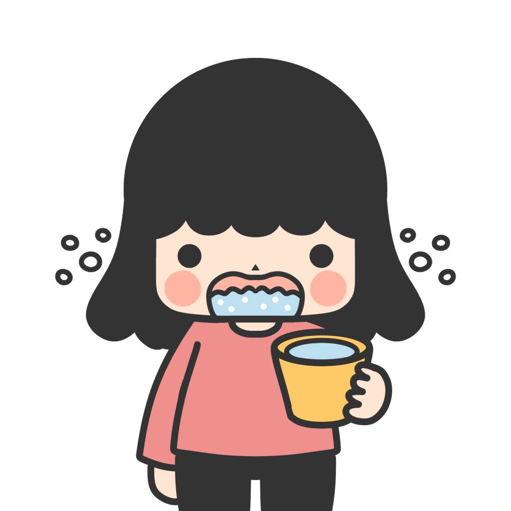 ガラガラうがいをする女の子