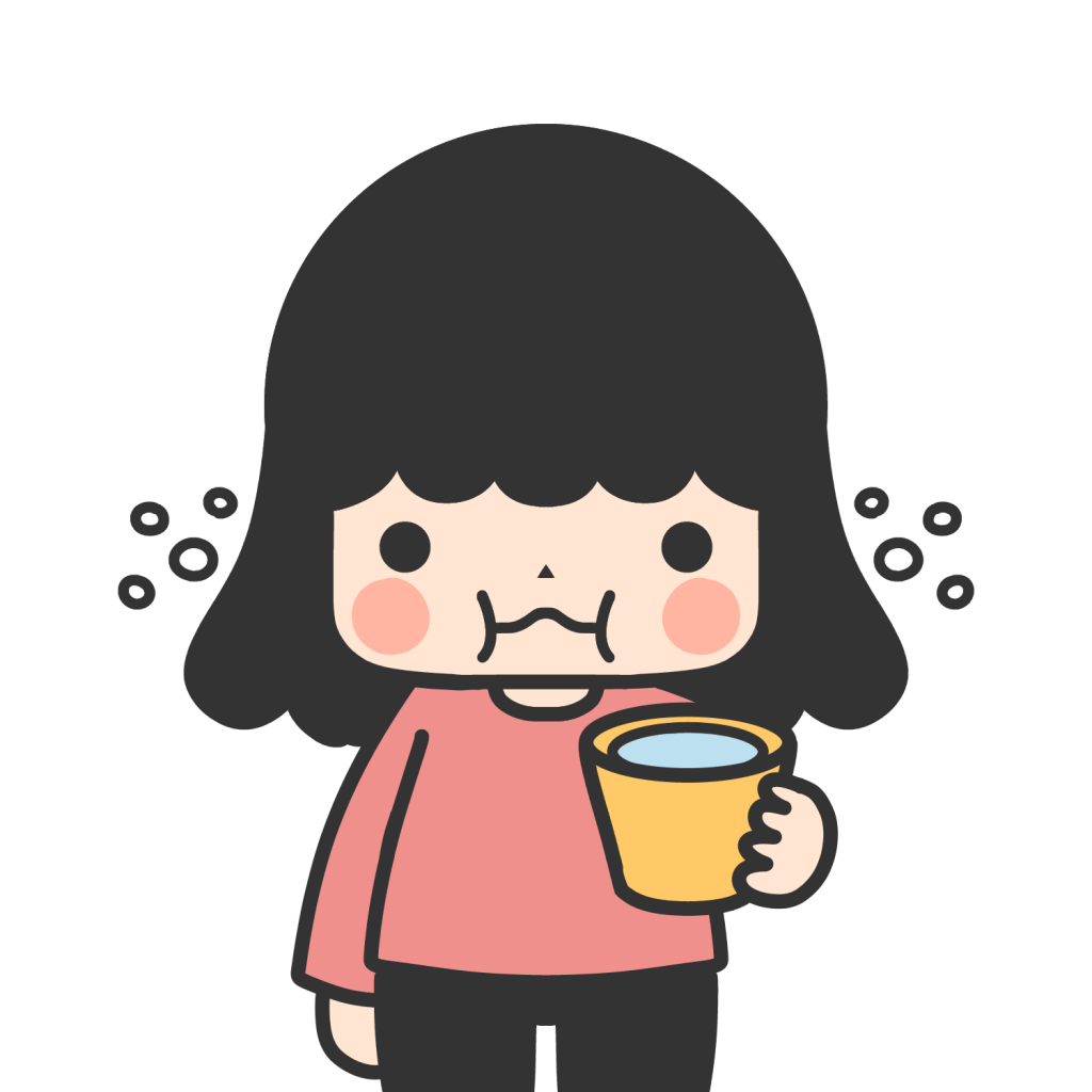 ブクブクうがいをする女の子