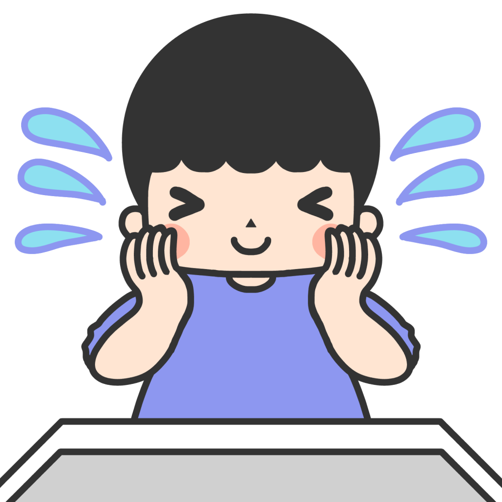 かおをあらう男の子