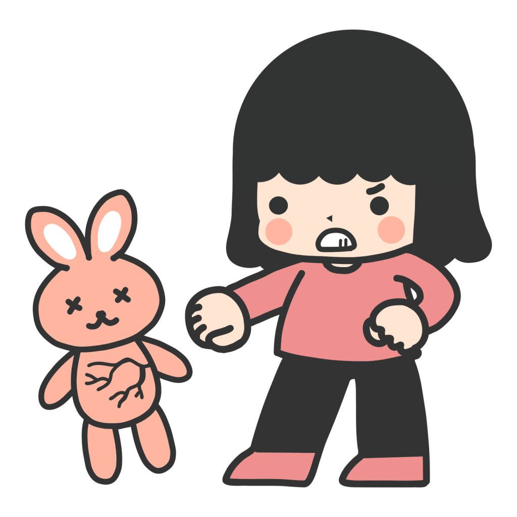 パンチでものを壊す女の子