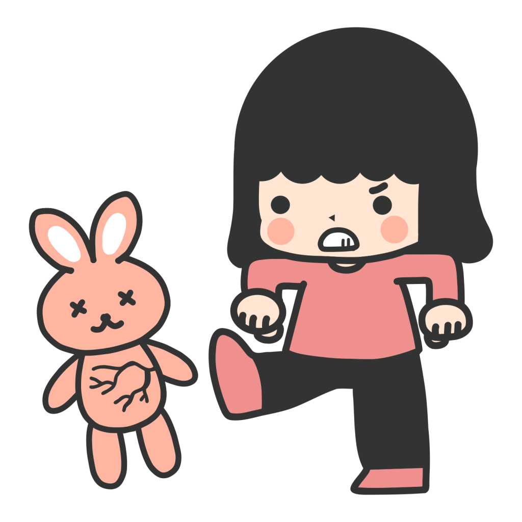 キックでものを壊す女の子