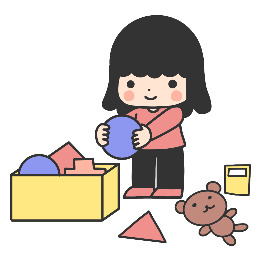 お片付けをする女の子
