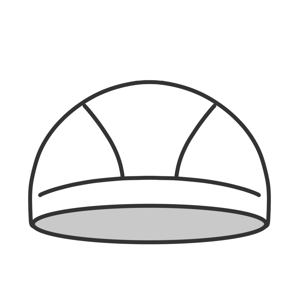 白色の水泳帽子