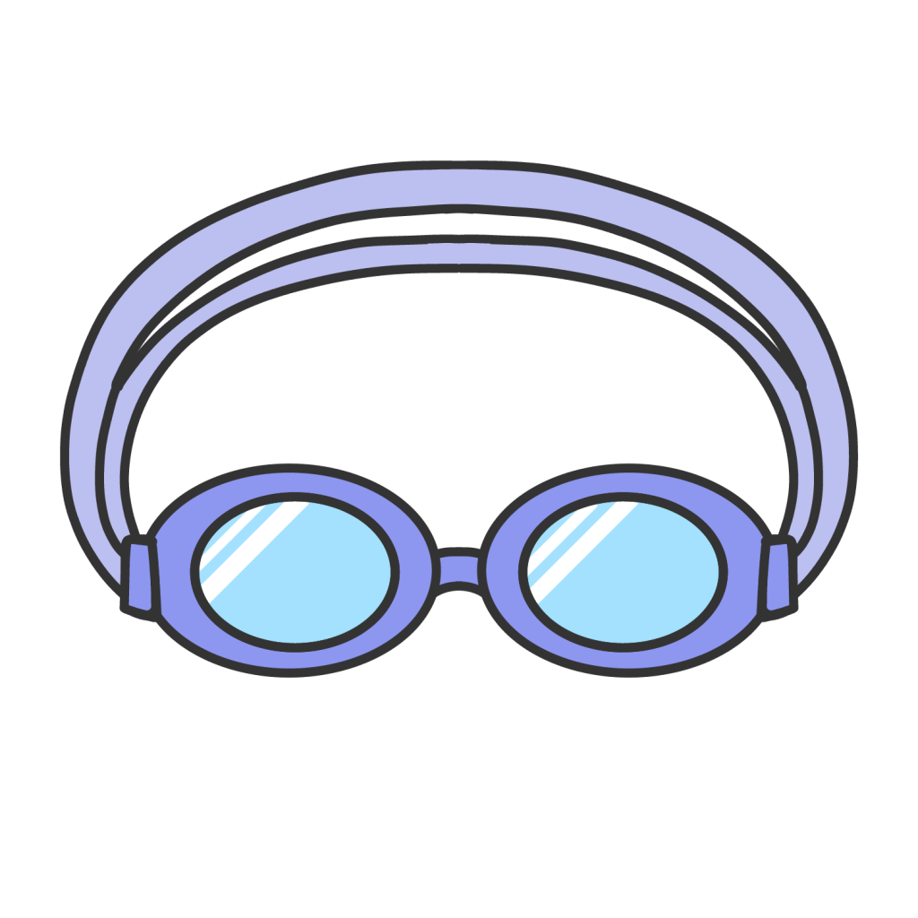 青色の水泳ゴーグル